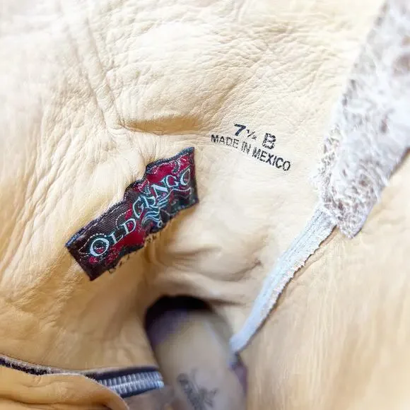 Old Gringo Suede Distressed Western Cowboy Boots Tan Size 7.5 B - Picture 12 of 15